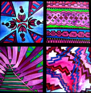 4-Square Designs 5 (Framed 13" x 13")