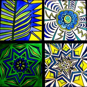 4-Square Designs 6 (Framed 13" x 13")