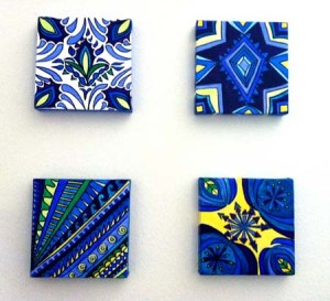 Blue 4-Square Paintings (5" x 5" Paintings)