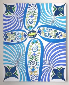 Blue Swirls (30″ x 24″)
