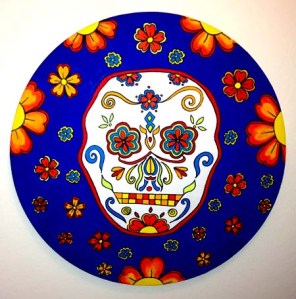 Dia de los Muertos Candy Skull (16" diameter) - SOLD