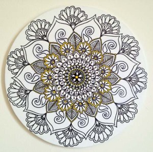 October Mandala - in progress (16" diameter) 
